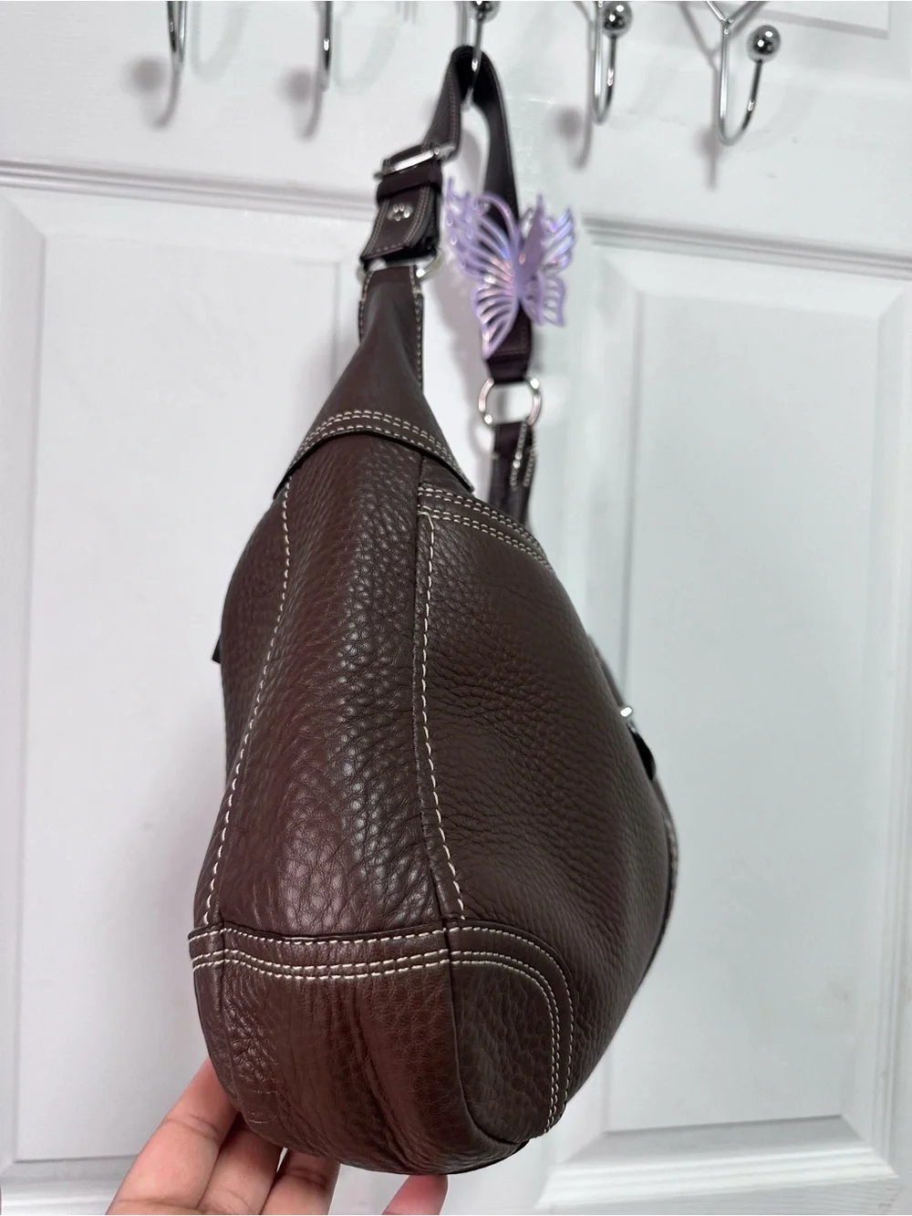 COACH Y2K black soho hamilton pebbled leather hobo purse f13956